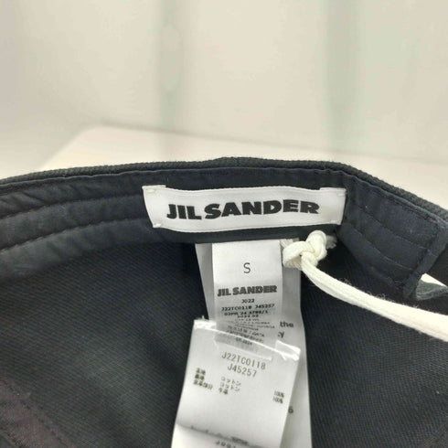 ジルサンダー JIL SANDER CAP 15 WL メタルロゴデザイン レザー切り替え 6パネル ベースボールキャップ メンズ  S
